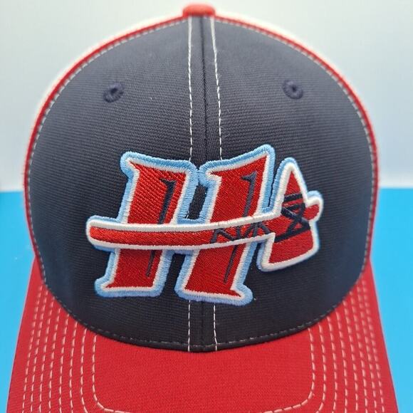Hobgood Braves Fitted Hat Cap Size XS/S Flexfit Red White Blue - Picture 2 of 8